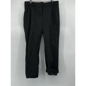 J.Crew Women 8 Dress Pants Tollegno‎ 1900 Italian Wool Gray Cropped Pleated Luxe